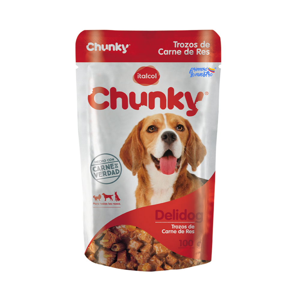 POUCH CHUNKY DELIDOG TROZOS CARNE RES