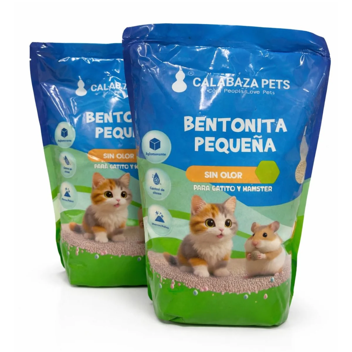 ARENA CALABAZA BENTONITA PEQUEÑA PARA GATITOS Y HAMSTERS SIN OLOR