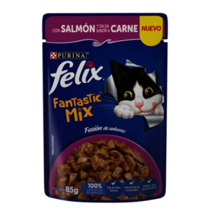 Pouch Felix Fantastic Mix Salmon y Carne 85 Gr